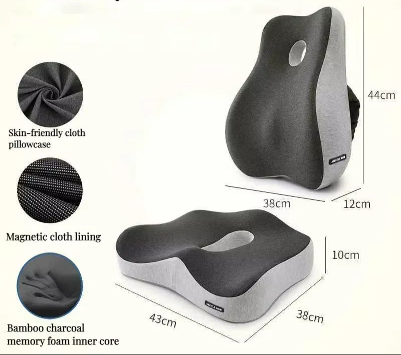 Memory Foam Office Chair Cushion Car Seat Support Waist Pillow Massage Lumbar Orthopedic Pillow Buttock Coccyx Cushion Back Pads