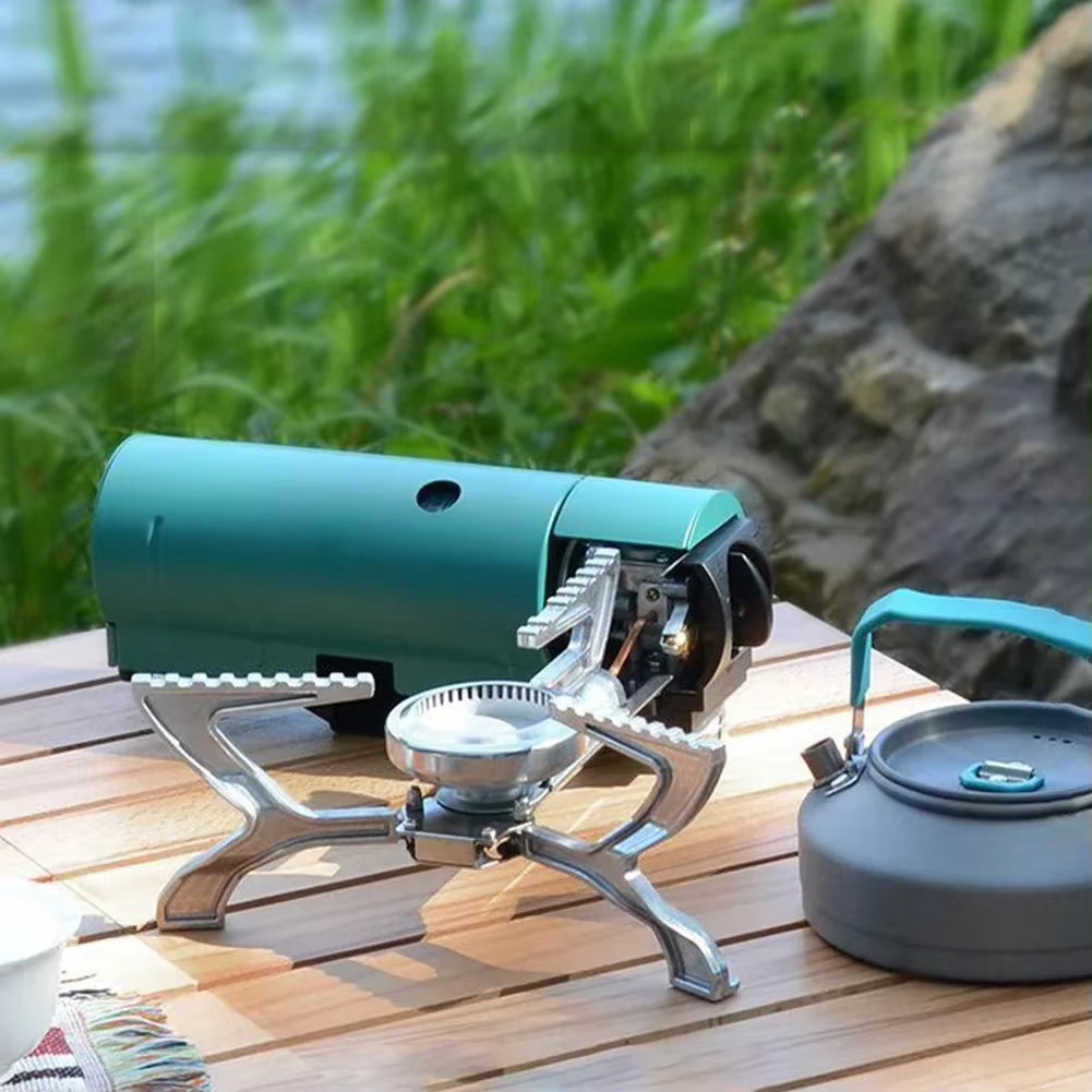 Portable Outdoor Folding Cassette Stove Camping Butane High-Fire Integrated All-In-One Gas Stove Trekking Accessories